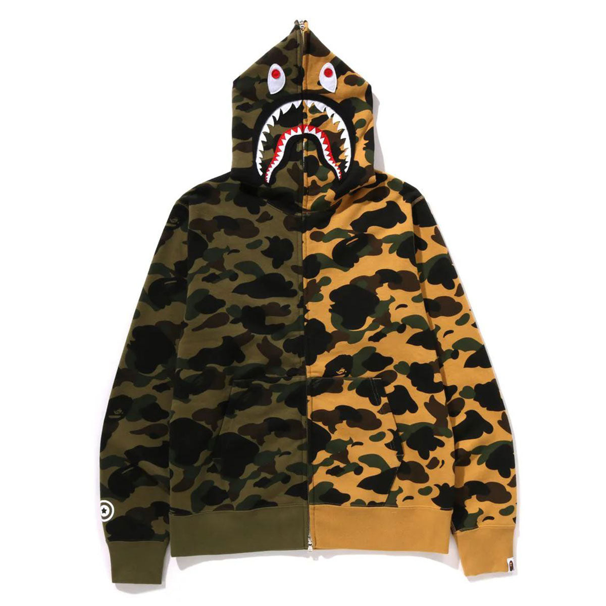 A BATHING APE アベイシングエイプ - 1st CAMO Separate Shark FULL ZIP Hoodie GREEN【1K70-115-010】 グリーン / L