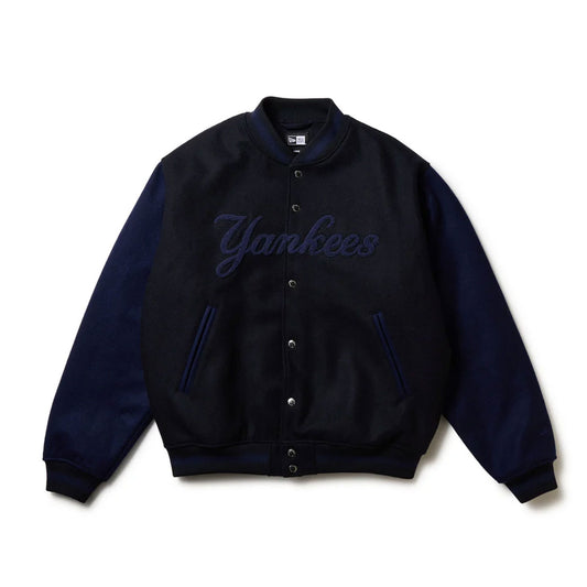 NEW ERA New York Yankees- MELTON VARSITY JACKET NAVY 【14682677】