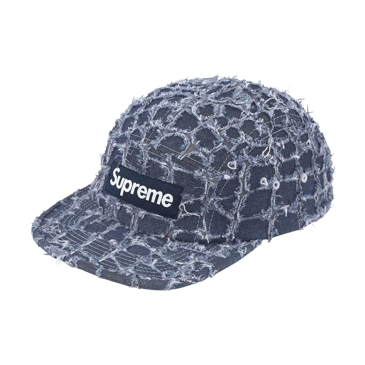 Supreme - Frayed Croc Denim Camp Cap Indigo