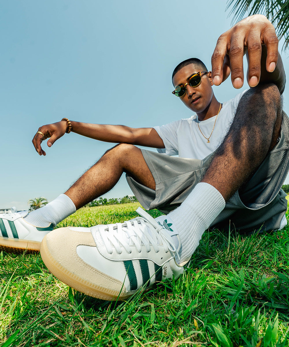 adidas - MENS SAMBA OG Foot Wear White/Collegiate Green/Gum 【JS3831】