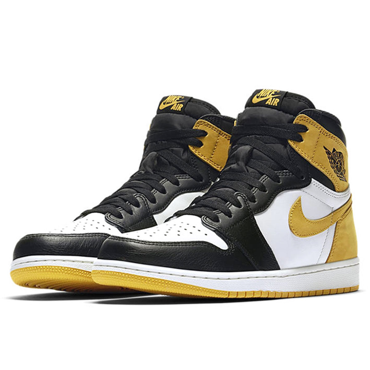 Air jordan 1 retro yellow black white sale