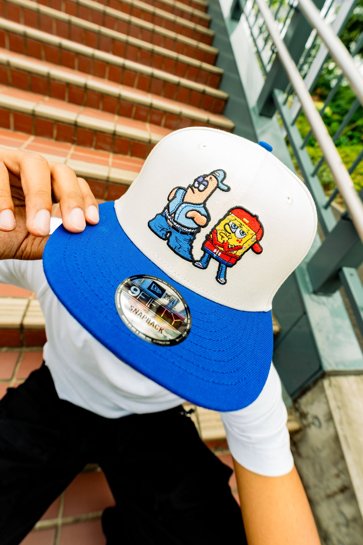 New Era × Nickelodeon - SpongeBob 9FIFTY Chrome White/Light Royal【70980077】