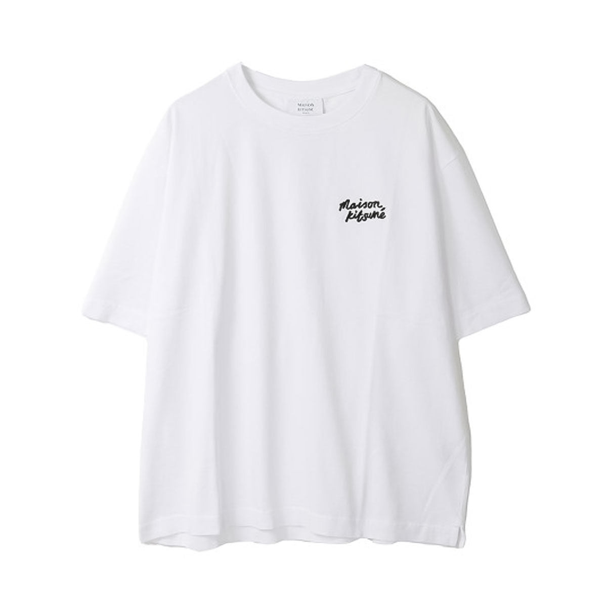 MAISON KITSUNE - HANDWRITING EMBROIDERY OVERSIZE WHITE 【OM00123KJ0119】