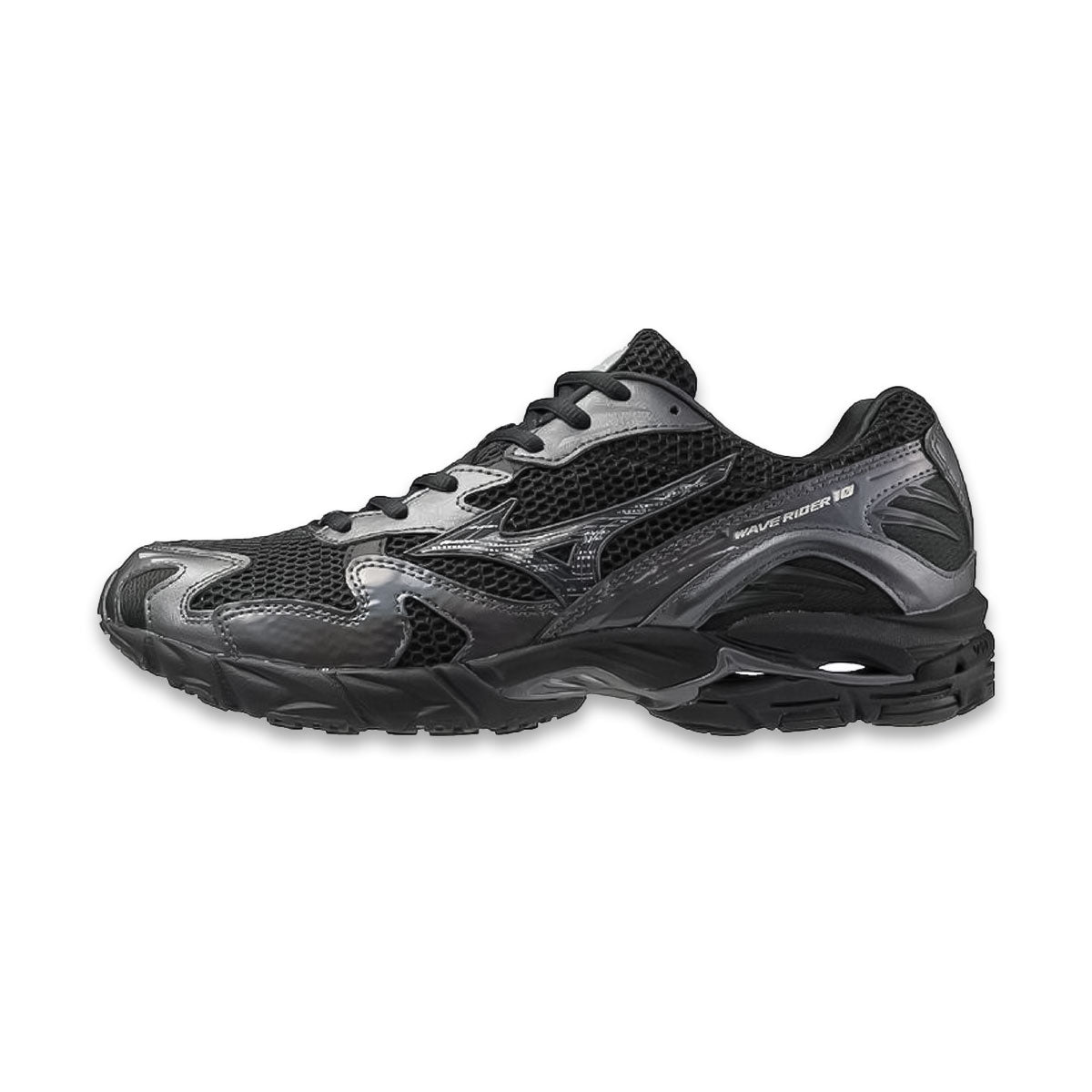 MIZUNO - MENS WAVE RIDER 10 BLACK/BLACK/METALLIC GRAY 【D1GA243108】