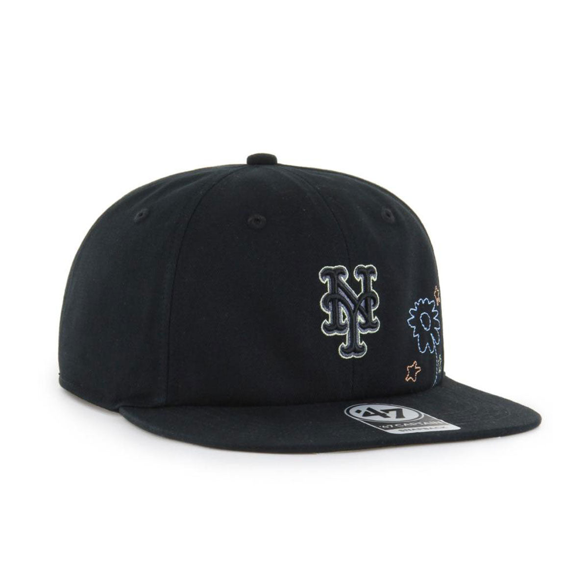 ’47 BRAND New York Mets - FLORA CAPTAIN BLACK 【B-FLORL16GWP-BK】