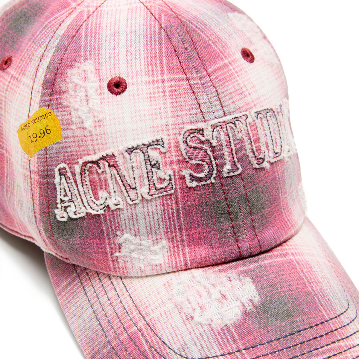 Acne Studios - Distressed cap RED/BLUE 【FN-UX-HATS000335】