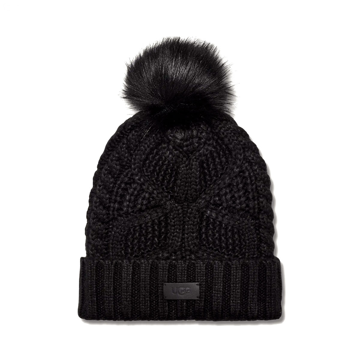 UGG - W CABLE BEANIE WITH POM 【100819-BLK】