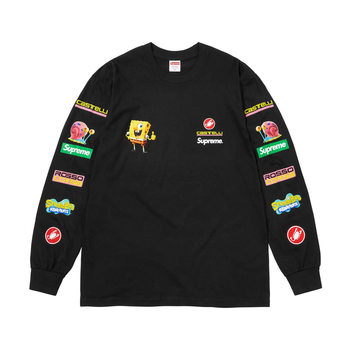 Supreme - SpongeBob SquarePants Castelli Racing L/S Tee BLACK 【SS25T36】