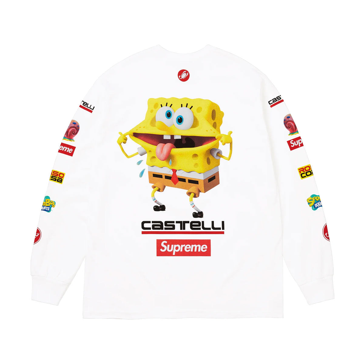 Supreme SpongeBob - SquarePants Castelli Racing L/S Tee WHITE 【SS25T36】