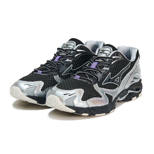 MIZUNO - UNISEX WAVE RIDER 10 BLACK/BLACK/SILVER【D1GA250601】