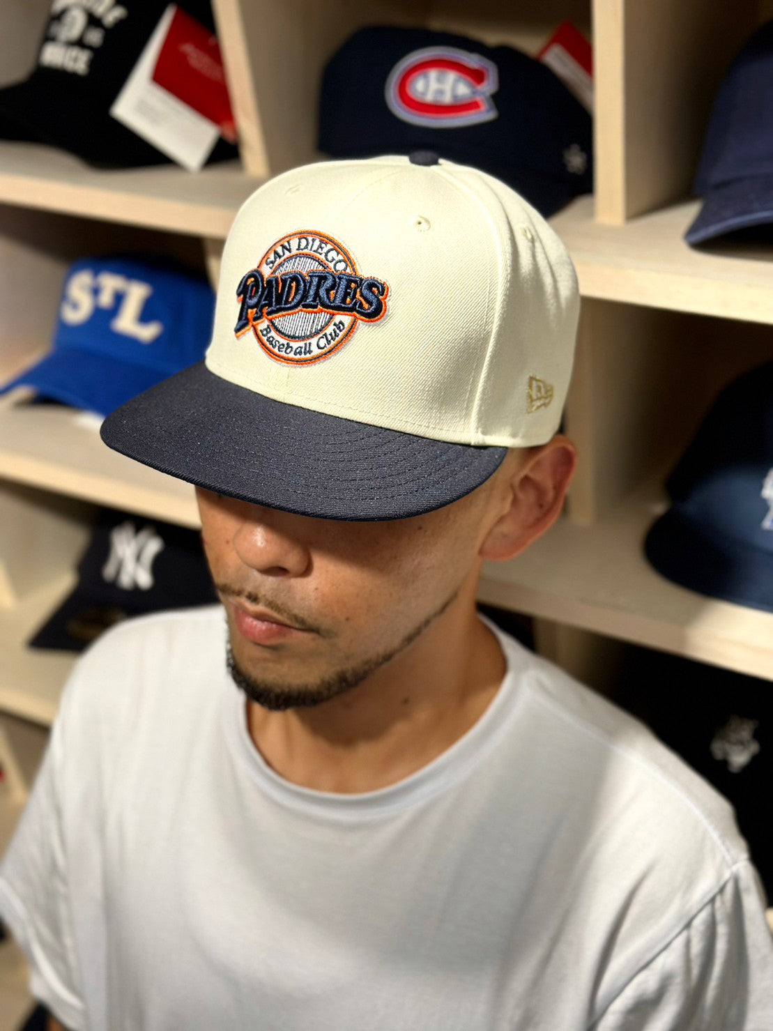 NEW ERA San Diego Padres - CLUB LOGO 40th ANV 59FIFTY CHROME/NAVY【70782924】