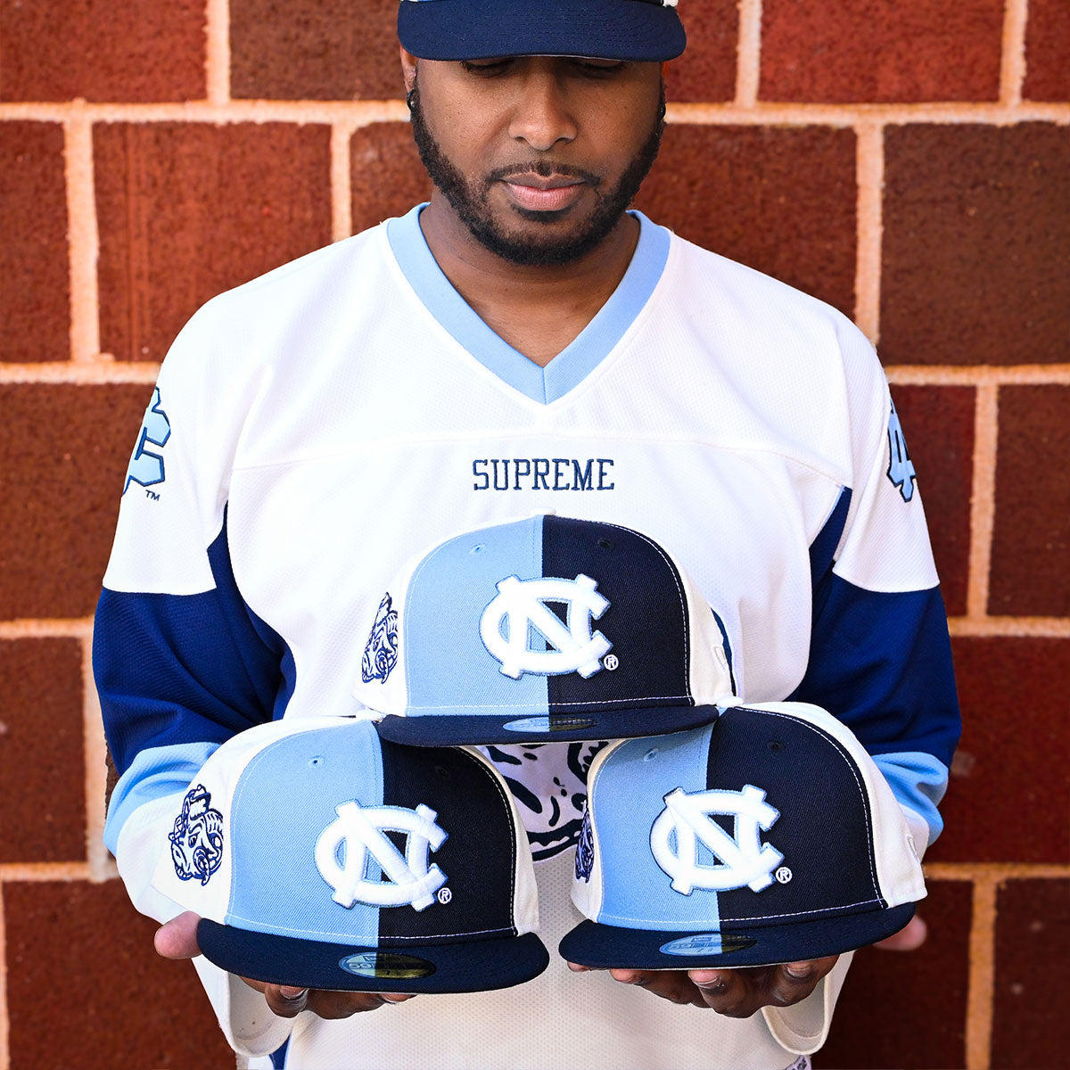 New Era - North Carolina Tar Heels Chrome 1942 All Star Game 59FIFTY Chrome White/Sky Blue/Navy