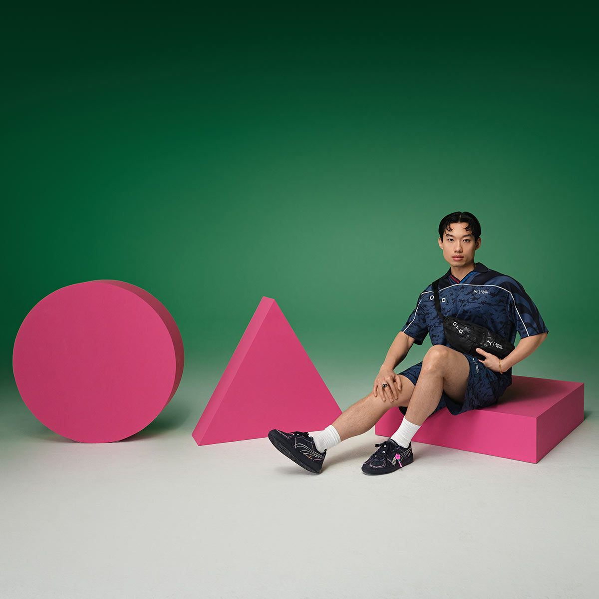 PUMA - PALERMO SQUID GAME PUMA NAVY-BRIGHT MELON【403859-01】