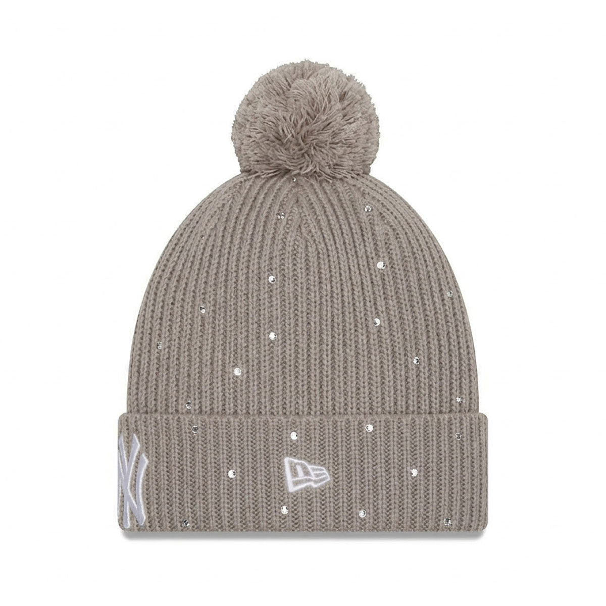 NEW ERA - New York Yankees Rhinestone Cuffed Knit Hat with Pom STONE 【60922620】