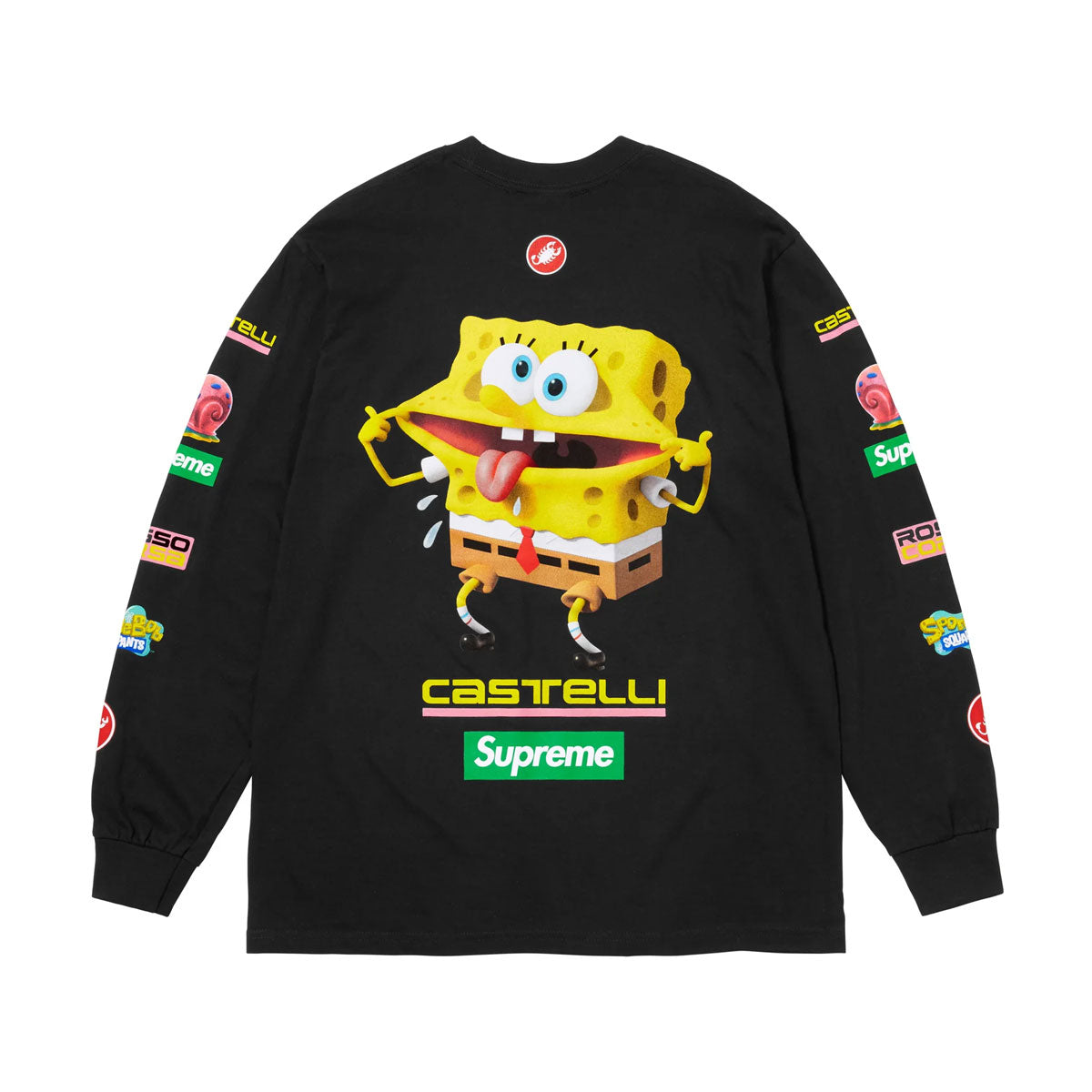 Supreme - SpongeBob SquarePants Castelli Racing L/S Tee BLACK 【SS25T36】