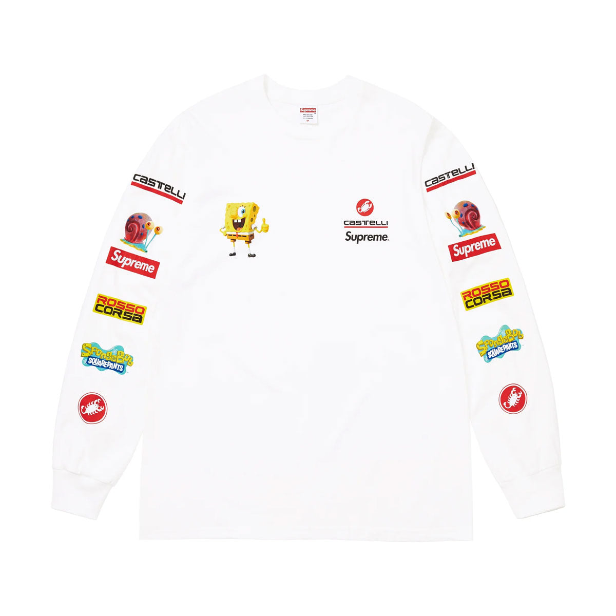 Supreme SpongeBob - SquarePants Castelli Racing L/S Tee WHITE 【SS25T36】