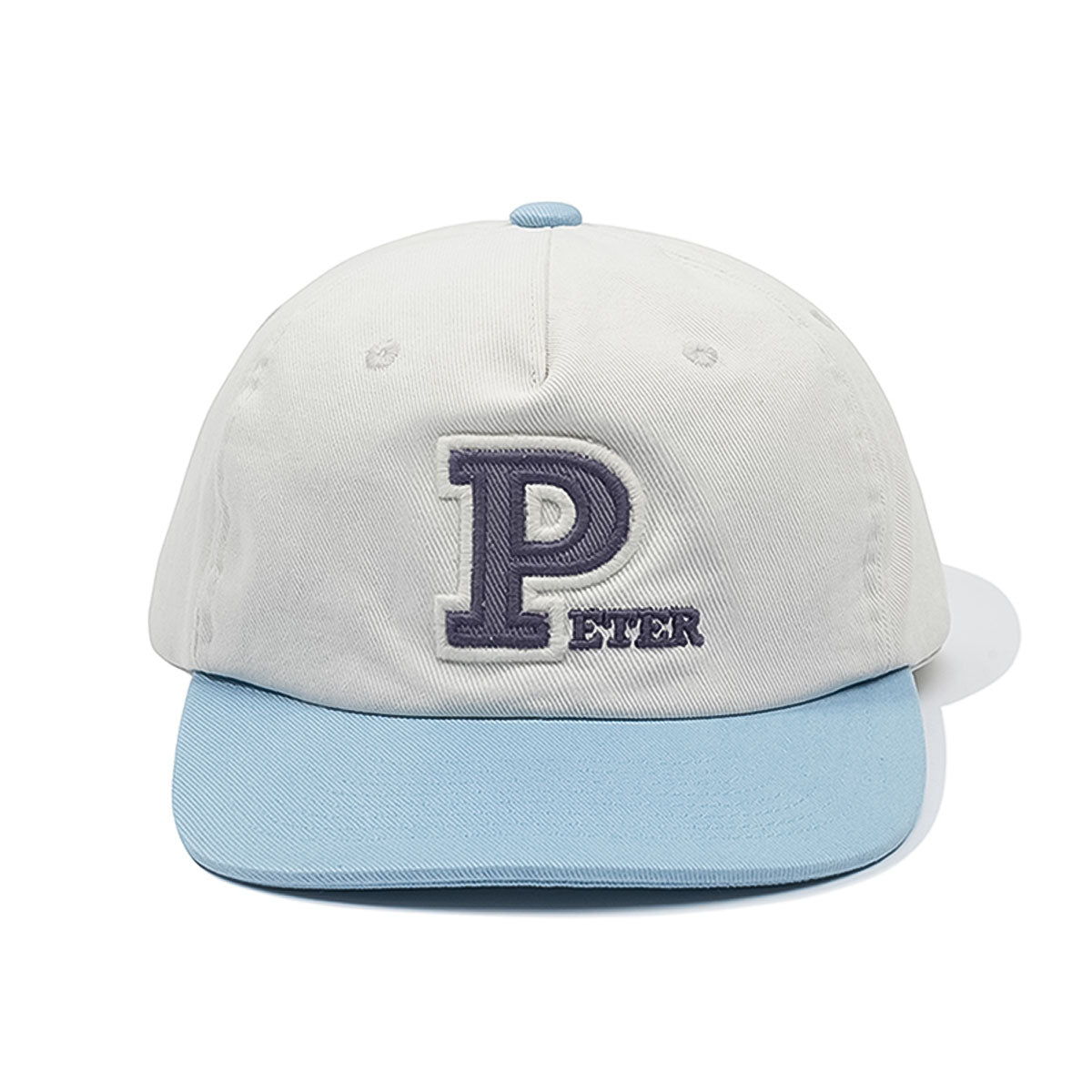 MY NAME IS PETER - 5-PANEL PETER APPLIQUE CAP BEIGE/SKY BLUE