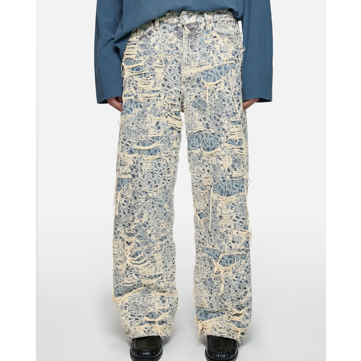 ACNE STUDIOS - 1981 U DENIM DISTRESSED MONOGRAM