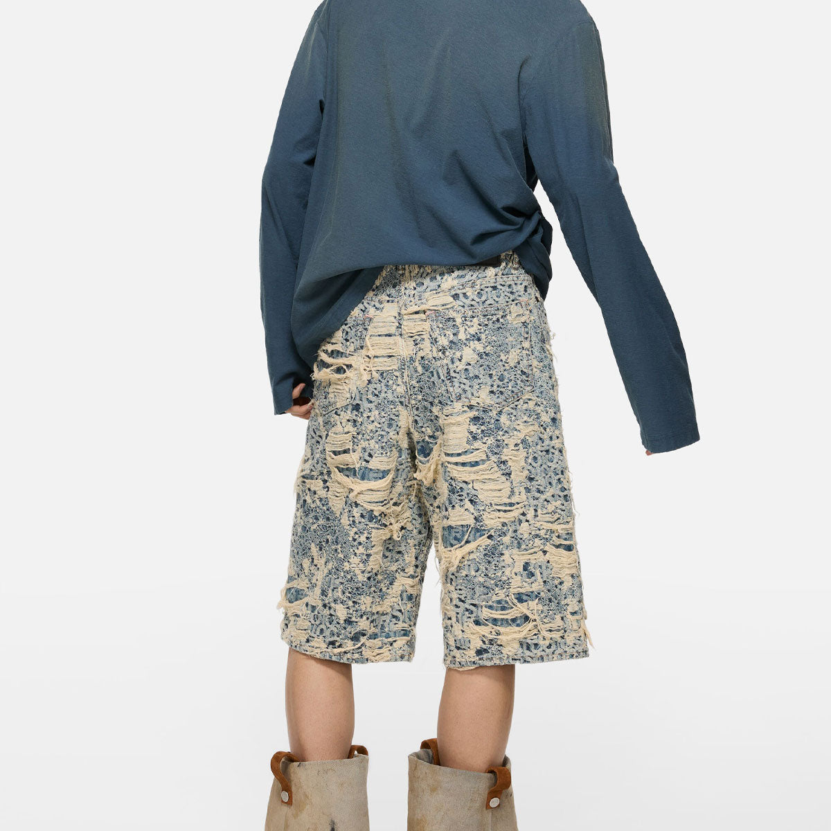 Acne Studios - Denim shorts Loose fit MID BLUE 【FN-MN-SHOR000279】