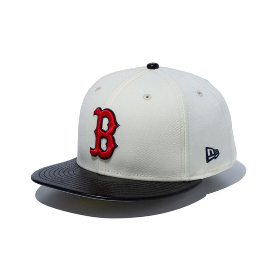 NEW ERA 波士頓紅襪隊 -59FIFTY 皮革遮陽板 C.WH/BK.L【14132564】