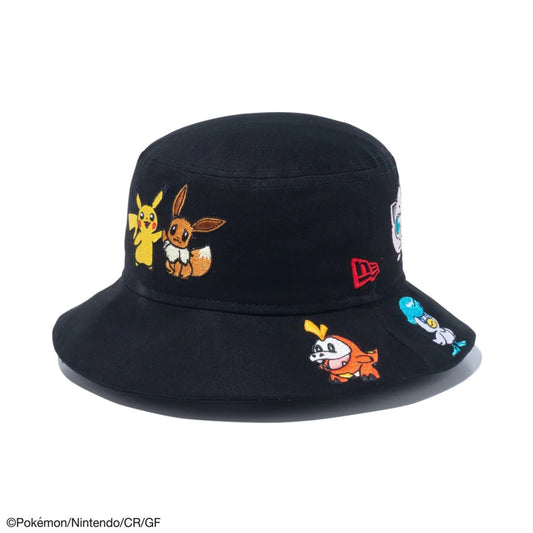【KIDS】NEW ERA × POKEMON - YOUTH BUCKET01 POKEMON ALLOVER BLK【14124520】