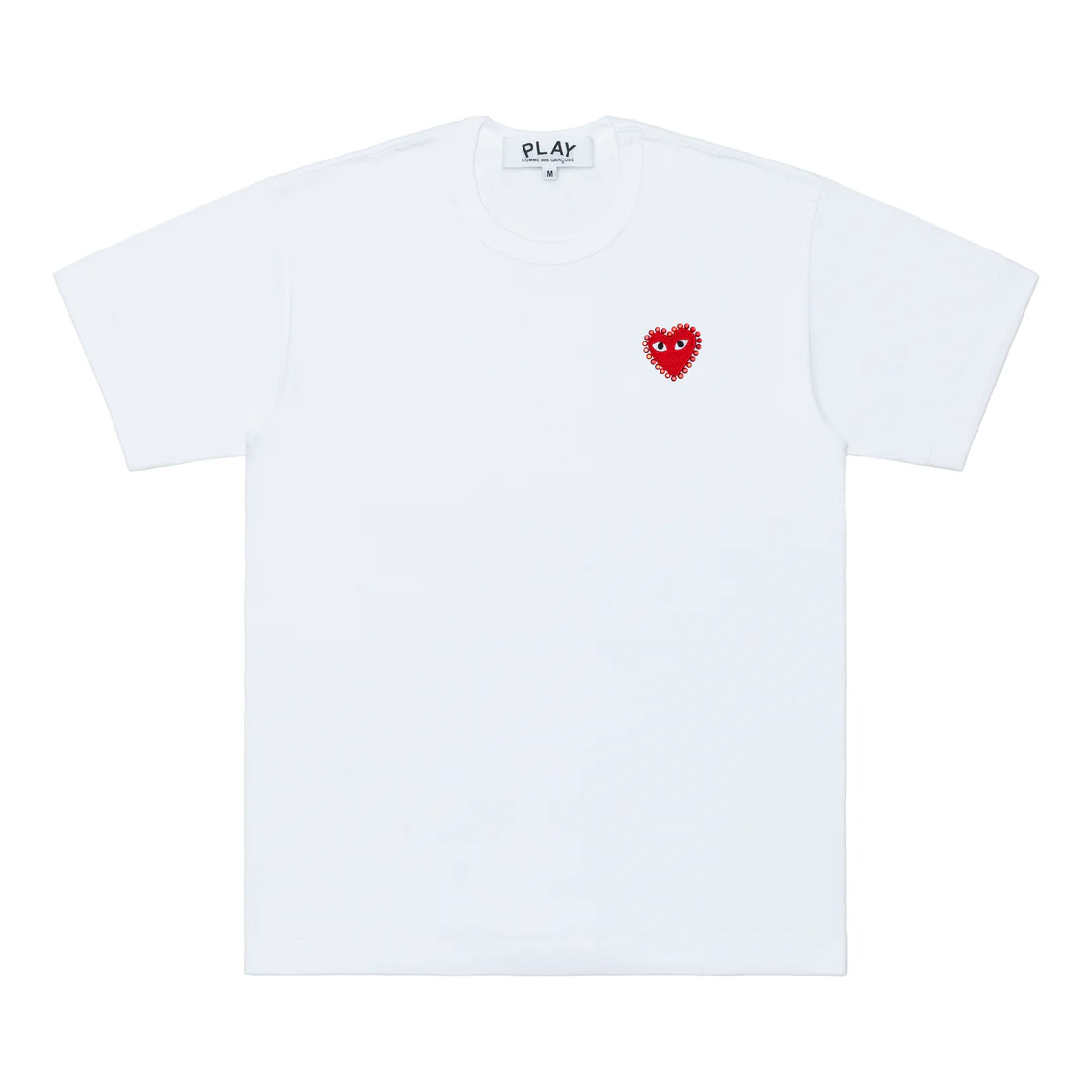 T-SHIRT RHINESTONE EMBLEM S/S(S BLACK): PLAY Comme des