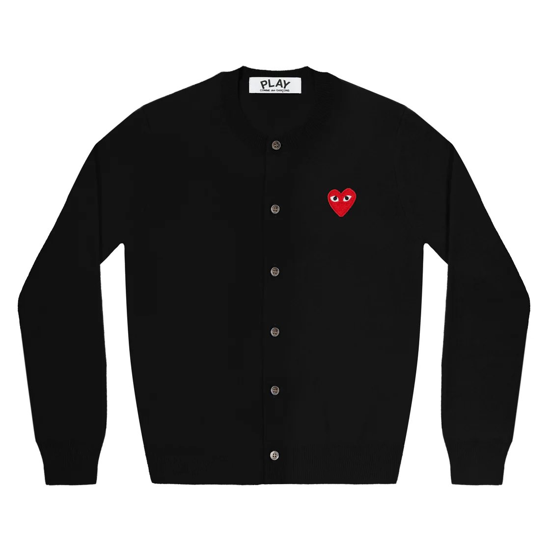 PLAY CDG - Unisex Round Neck Cardigan BLACK【AX-N007-051】