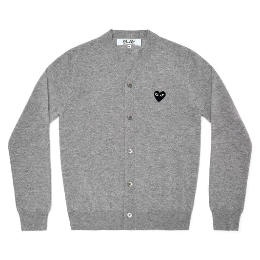PLAY CDG - Unisex V-Neck Cardigan TOP LIGHT GRAY【AX-N024-051】