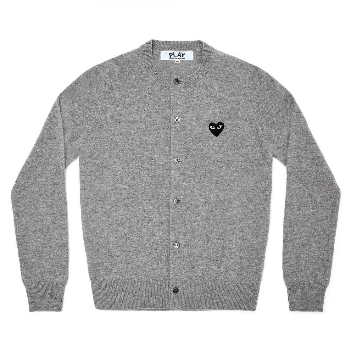 PLAY CDG - Unisex Round Neck Cardigan TOP LIGHT GRAY【AX-N023-051】