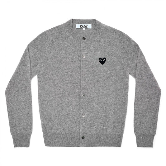 PLAY CDG - Unisex Round Neck Cardigan TOP LIGHT GRAY【AX-N023-051】