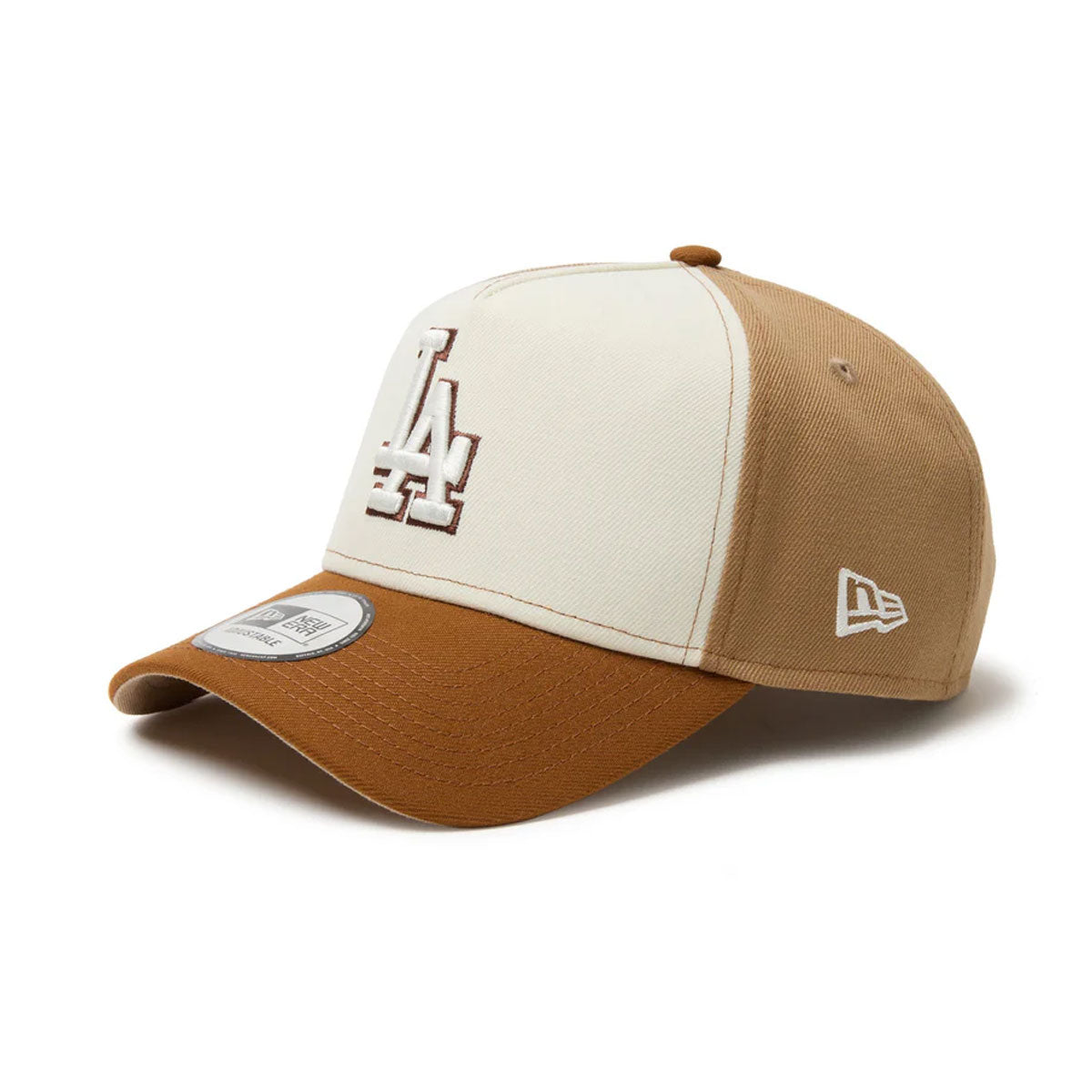 NEW ERA Los Angeles Dodgers - 9FORTY A-Frame PANCAKES Toasted Peanuts/Wine Cork Khaki Visor 【14388666】