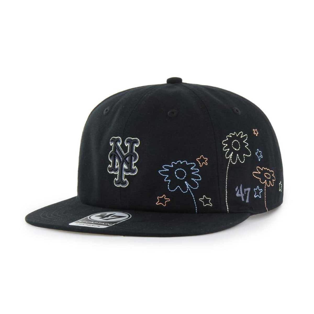 ’47 BRAND New York Mets - FLORA CAPTAIN BLACK 【B-FLORL16GWP-BK】