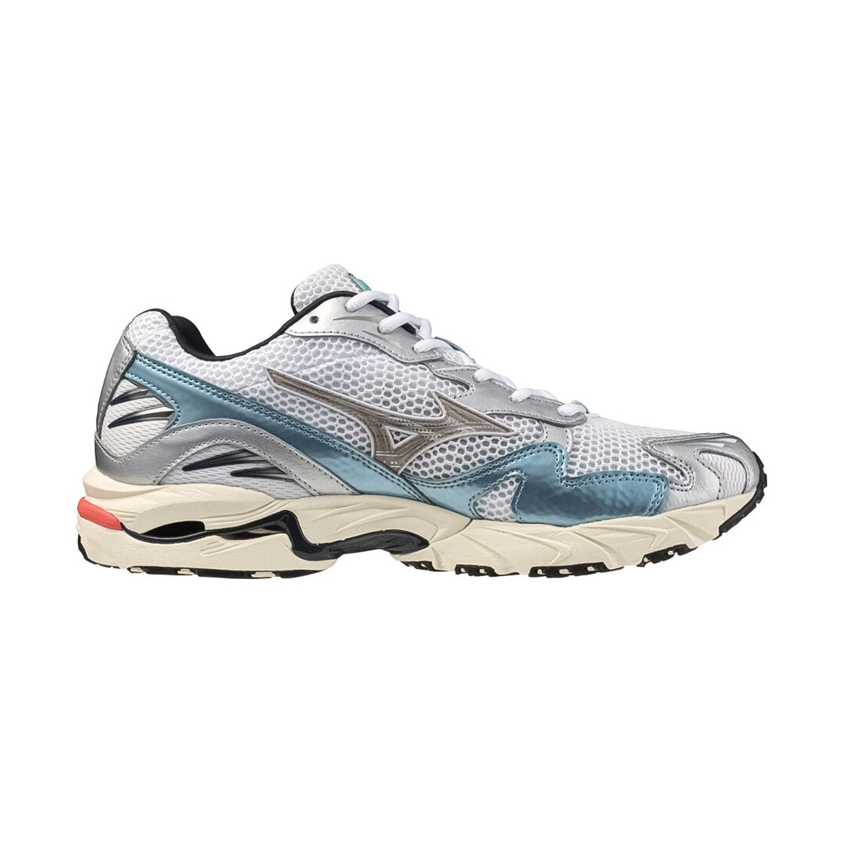 MIZUNO - UNISEX WAVE RIDER 10 WHITE/BEIGE/SKY BLUE 【D1GA243115】