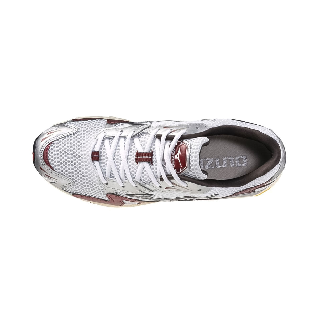 MIZUNO - UNISEX WAVE RIDER 10 WHITE/BLACK/WINE RED【D1GA243114】