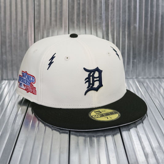 New Era × Diet Starts Monday - 59FIFTY Detroit Tigers WS 1984 Lightning Bolts 29348 Chrome White/Black【60770372】