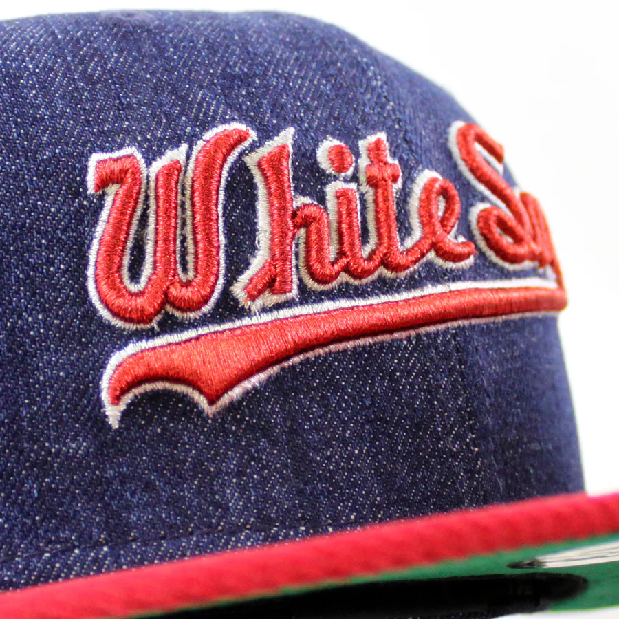 NEW ERA 芝加哥白襪 - 59FIFTY SCRIPT LOGO 牛仔布/猩紅色