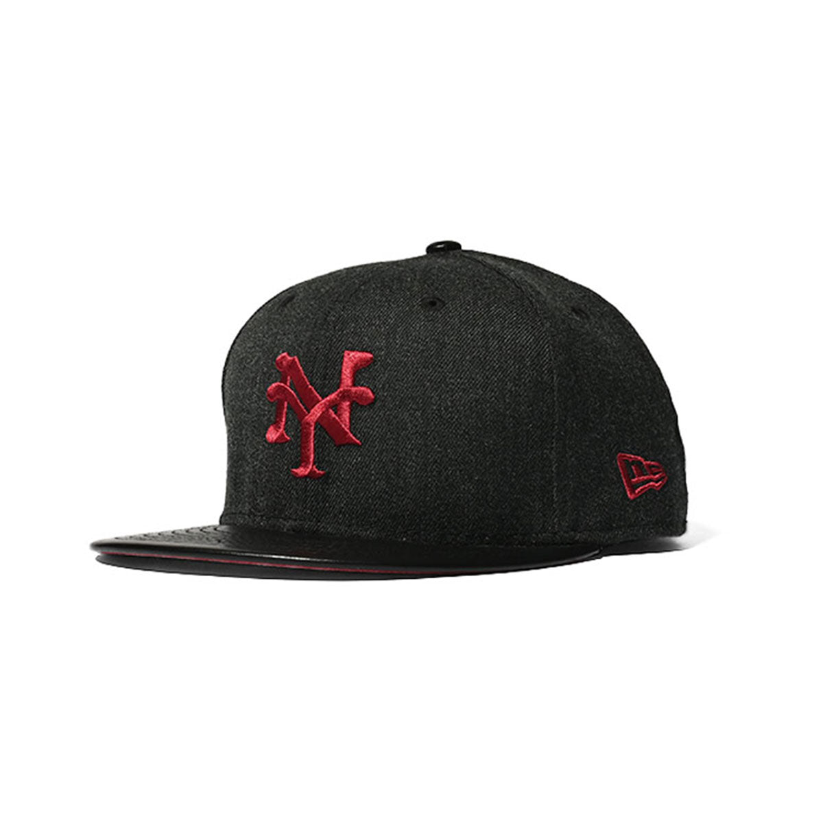 NEW ERA 紐約古巴人 - 59FIFTY HERITAGE 系列 PU 皮革遮陽板 黑色/黑色