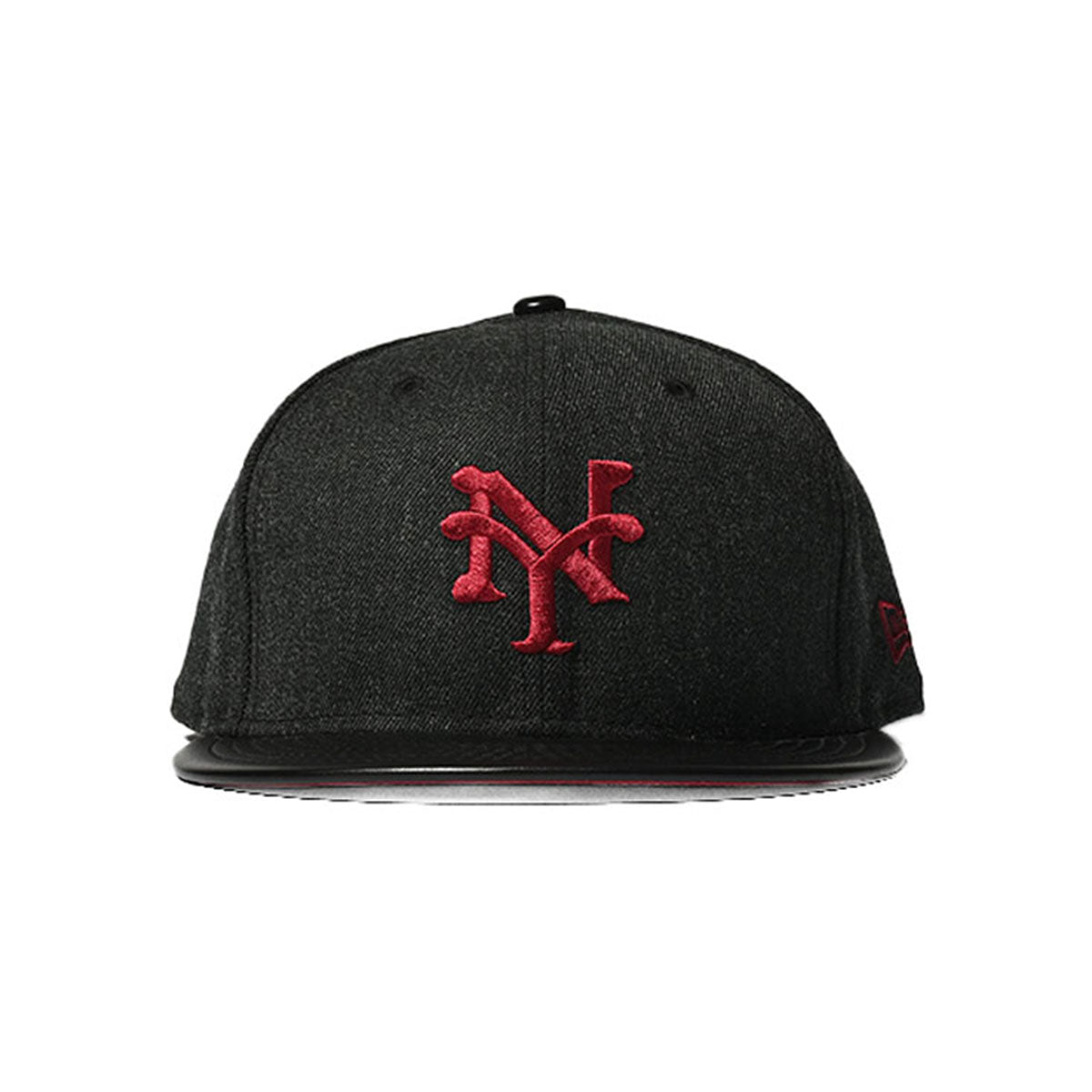 NEW ERA 紐約古巴人 - 59FIFTY HERITAGE 系列 PU 皮革遮陽板 黑色/黑色