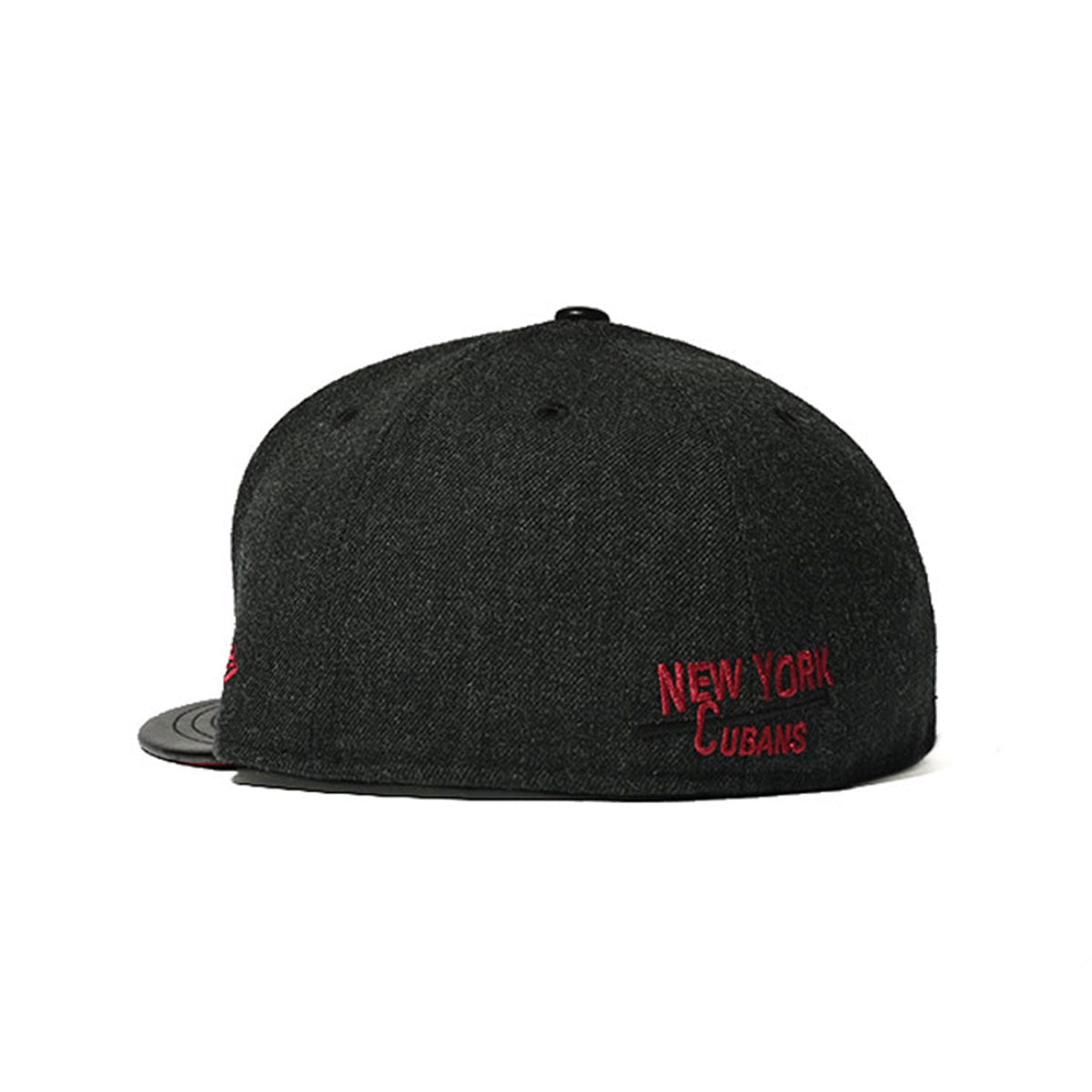 NEW ERA 紐約古巴人 - 59FIFTY HERITAGE 系列 PU 皮革遮陽板 黑色/黑色