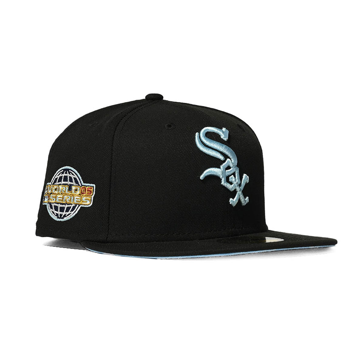 NEW ERA 芝加哥白襪 - 59FIFTY WS 2005 繫帶遮陽帽黑色/藍色
