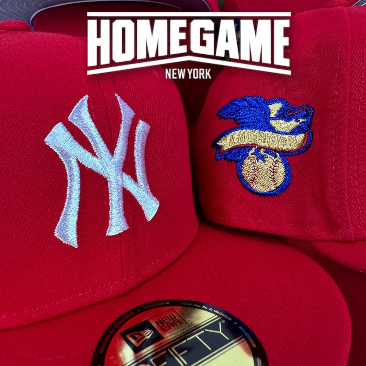 NEW ERA - 59FIFTY 紐約洋基隊美國聯盟前門紅色