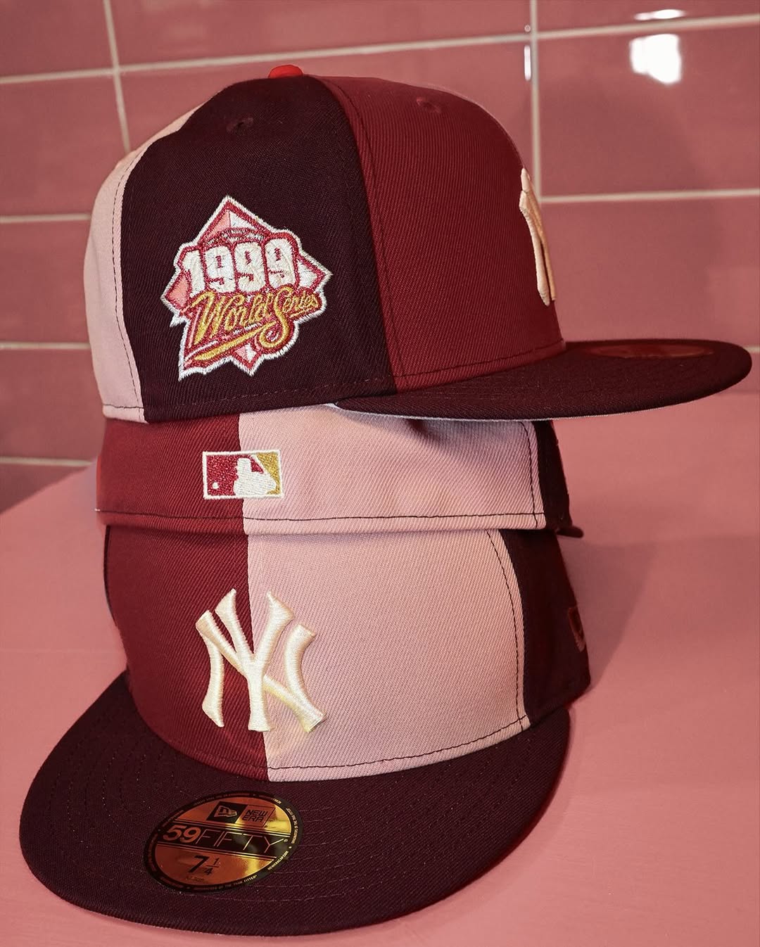 NEW ERA - New York Yankees CO 59Fifty 1999 World Series Pink Rouge/Pinot Red/ Maroon