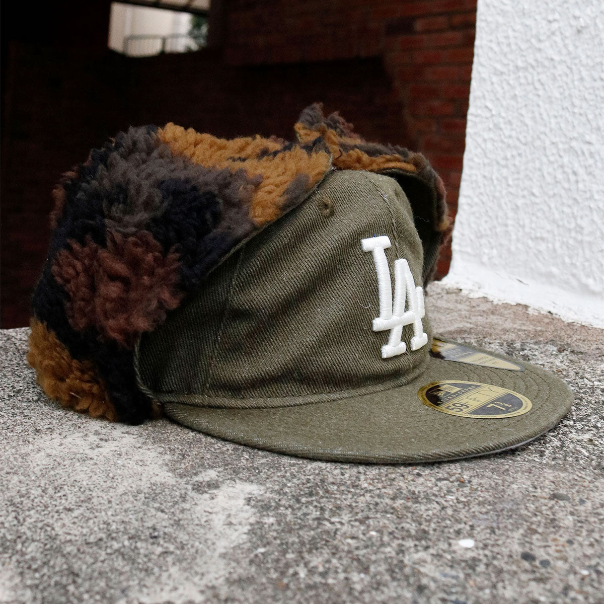 NEW ERA - Los Angeles Dodgers RC 59FIFTY Dog Ear Three Looms Olive/Camo【60772900】