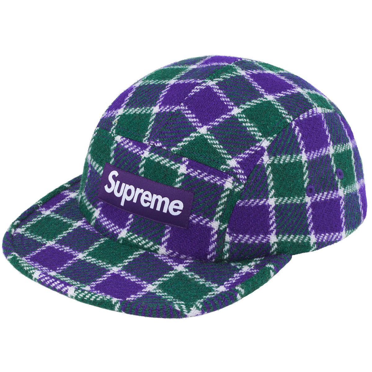 Supreme - Harris Tweed Camp Cap Green Plaid