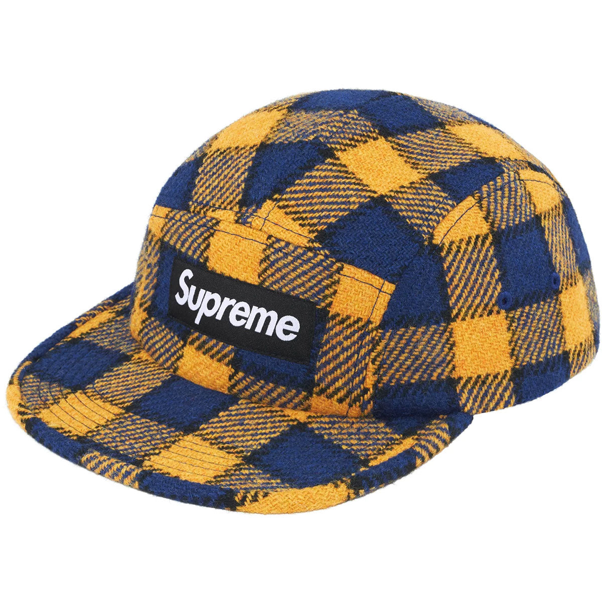 Supreme - Harris Tweed Camp Cap Yellow Plaid