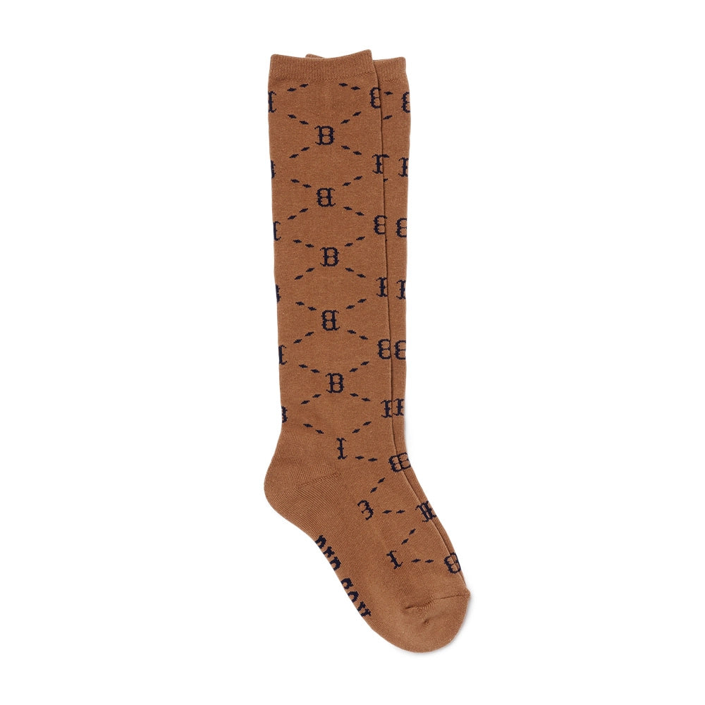 MLB - Boston Red Sox Dinamond Monogram Knee Socks D.Beige【3ASOKM12N】