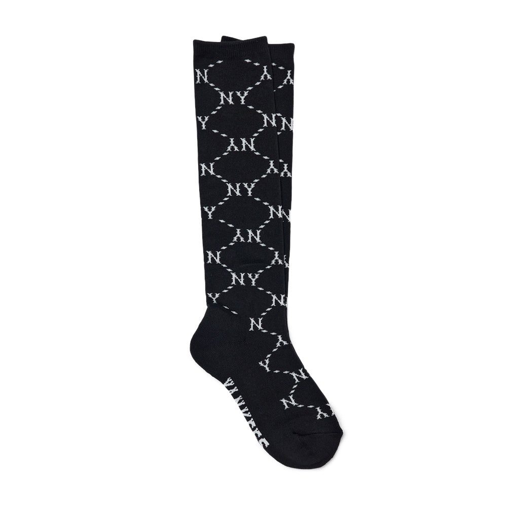 MLB - New York Yankees Dinamond Monogram Knee Socks Black【3ASOKM12N】