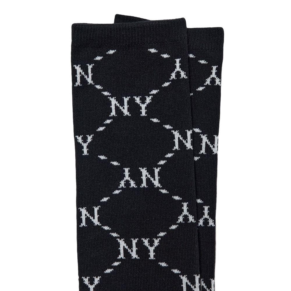 MLB - New York Yankees Dinamond Monogram Knee Socks Black【3ASOKM12N】