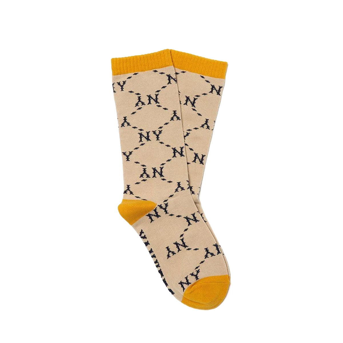 MLB - New York Yankees Dinamond Monogram Classic Socks D.Beige/Yellow【3ASOLM22N】