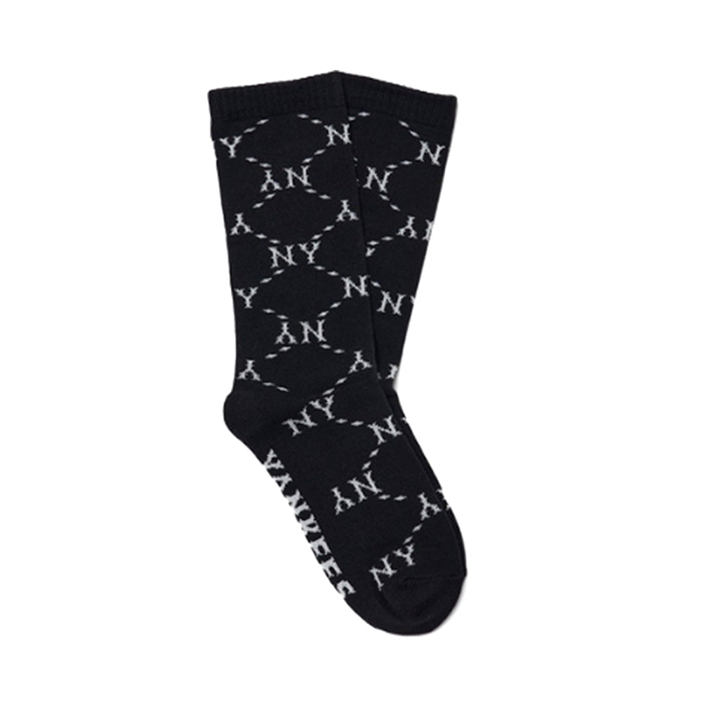 MLB - New York Yankees Dinamond Monogram Classic Socks Black【3ASOLM22N】